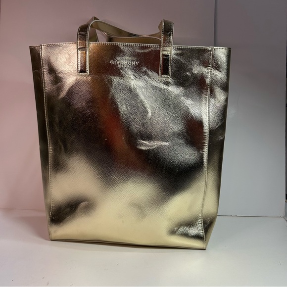 Givenchy Parfums metallic gold tote bag, shoulder bag. - Picture 7 of 10